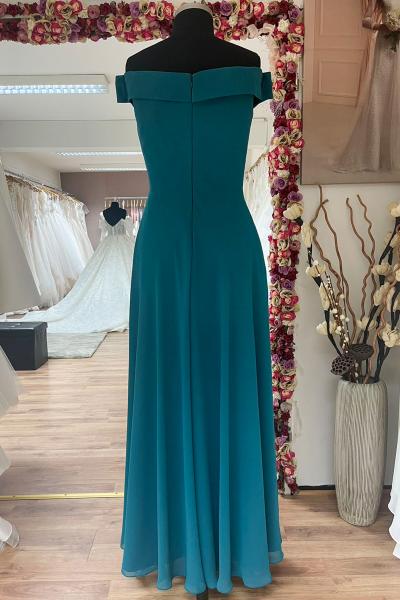 Abendkleid mit hochwertiger Chiffon Carmen-Träger